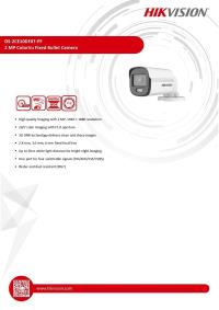 HIKVISION DS-2CE10DF0T-PF 2MP 2.8MM COLORVU 20MT HD-TVI PLASTIK KASA IR BULLET KAMERA - 4